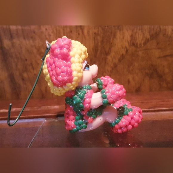 1986 Muppet Babies Miss Piggy Figure Beaded Upcycled Hand Crafted Ornament - Picture 3 of 17